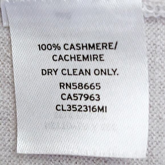 Classiques Entier SZ S 100% Cashmere Lightweight V-Neck Peplum Sweater Gray - Picture 8 of 8